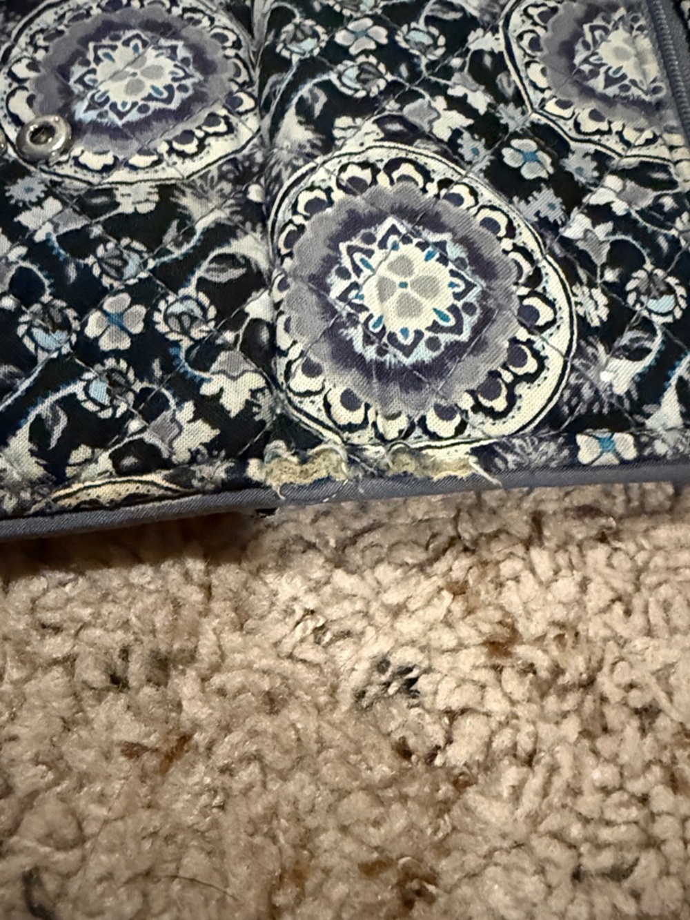 Vera Bradley Quilted Wallet in Navy Blue Floral Medallion - Picture 7 of 7